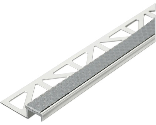 Fliesenschiene Diamondstep 250 cm Stahlgrau gummiert Höhe 11 mm