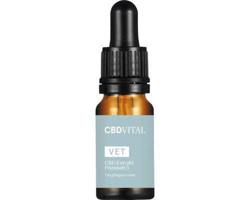 Produit de soin pour animaux CBD VITAL VET CBD Extrait Premium 5, avec le spectre complet du chanvre, pour chiens et chats de petite taille, 10 ml