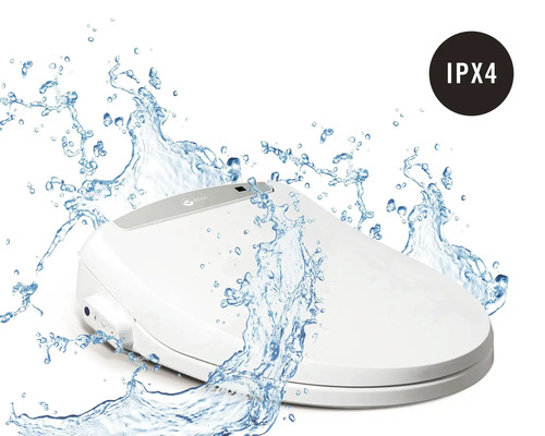Abattant de WC électrique avec protection contre les projections d''eau IPX4