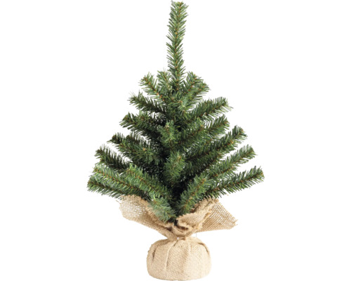 Sapin de Noël artificiel Lafiora dans un sac en jute h 45 cm