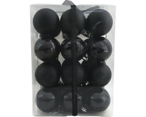 Boules de sapin de Noël Lafiora pack de 36 Ø 6 cm noir