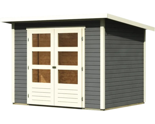 Gartenhaus aus Holz mit Doppeltür und Fenstern