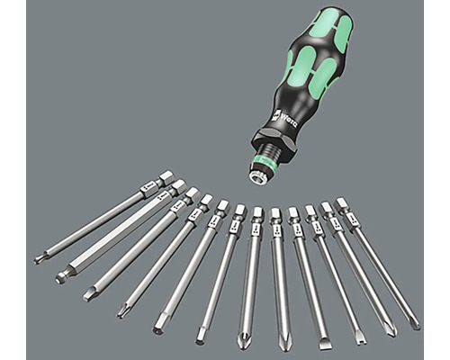 Jeu de douilles Wera avec manche de tournevis et différents embouts