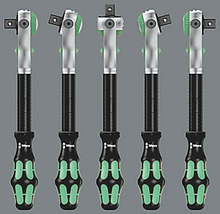 Cinq clés à cliquet avec poignée