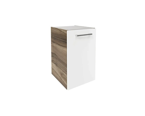 Meuble bas de salle de bains avec une porte et une structure en bois