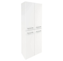 Armoire haute blanche avec quatre portes et poignées