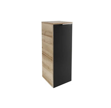 Hochschrank mit einer Tür in Holzoptik und Schwarz