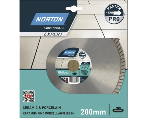 Norton Expert Trennscheibe für Keramik- und Porzellanfliesen, 200 mm