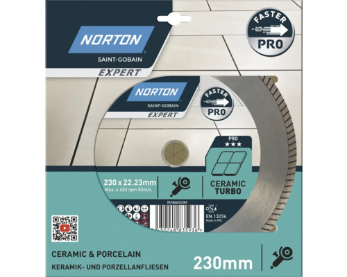 Norton Saint-Gobain Expert Trennscheibe, 230 Millimeter, für Keramik und Porzellan