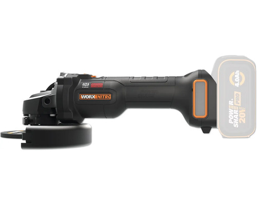 Meuleuse d'angle sans fil WORX Nitro WX814.9 Ø 125 mm, sans batterie ni chargeur Meuleuse d''angle sans fil avec logo Worx Nitro