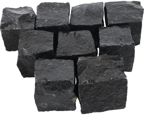 Pavé pavé carré pavé de mosaïque basalte noir 9 x 9 x 9 cm