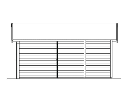 Illustration d''un abri de jardin avec des murs en bois et un toit