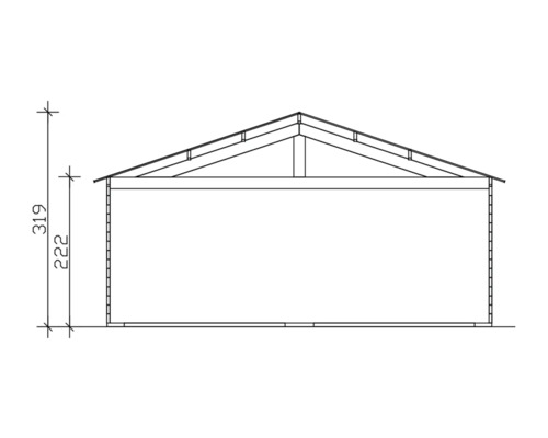 Image de l''élévation d''un abri de jardin avec dimensions