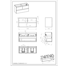 Jungborn Waschtischunterschrank DECEM BxHxT 120x63,5x45,8 cm schwarz matt