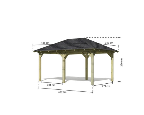 Abmessungen eines Pavillons aus Holz