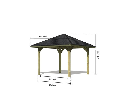 Pavillon aus Holz mit Abmessungen
