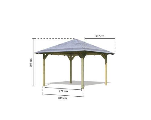 Holzpavillon mit Abmessungen