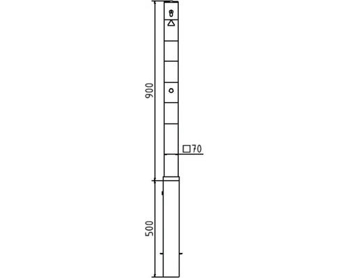Dessin technique avec dimensions en millimètres