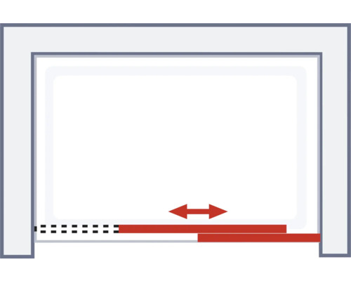 Illustration d''une porte coulissante à déplacement horizontal