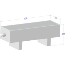 Radiateur avec dimensions 700 x 230 x 250 mm
