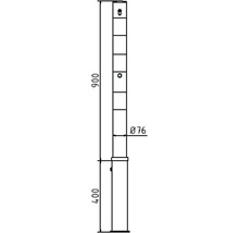 Absperrpfosten Stahlrohr Ø 76 mm x 2,6 mm herausnehmbar mit Profilzylinderschloß ohne Öse weiß-rot H = 1300 mm