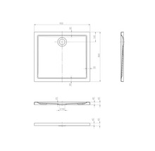 Receveur de douche Jungborn CINQUE 80 x 90 x 2.5 cm blanc brillant