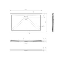 Dessin technique d''un receveur de douche avec dimensions
