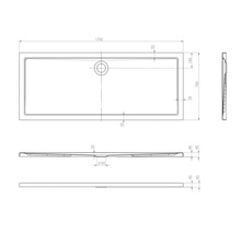 Receveur de douche Jungborn CINQUE 70 x 170 x 2.5 cm blanc brillant