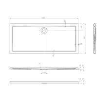 Receveur de douche Jungborn CINQUE 70 x 160 x 2.5 cm blanc brillant
