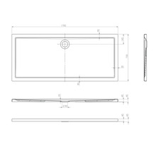 Receveur de douche Jungborn CINQUE 75 x 170 x 2.5 cm blanc brillant
