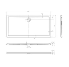 Receveur de douche Jungborn CINQUE 80 x 160 x 2.5 cm blanc brillant