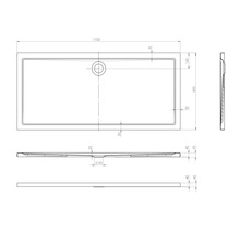Receveur de douche Jungborn CINQUE 80 x 170 x 2.5 cm blanc brillant