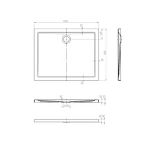Receveur de douche Jungborn Cinque 80 x 100 x 2.5 cm blanc brillant 6031840