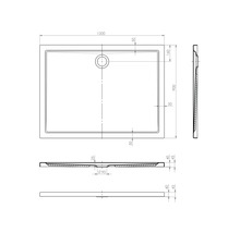 Receveur de douche Jungborn Cinque 90 x 120 x 2.5 cm blanc brillant 6031810