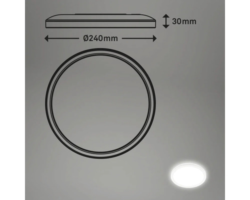 Dessin technique d''un plafonnier rond de 240 mm de diamètre et 30 mm de hauteur.