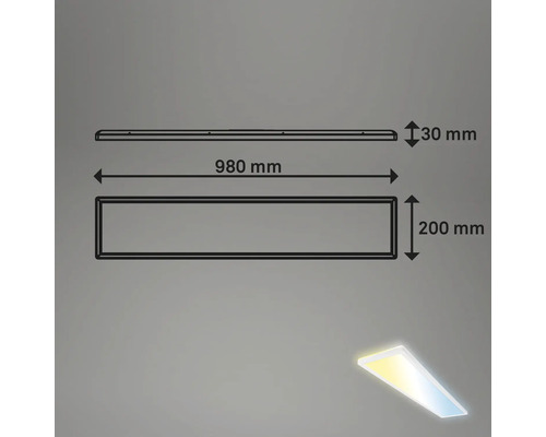 Schéma technique d''un plafonnier LED avec indications de dimension