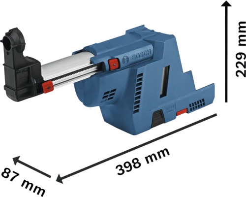 Bosch GCR 18V-23 Professional Adaptateur d'aspirateur de poussière de perçage avec dimensions