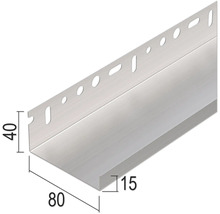 PROTEKTOR Abschlußprofil für Tiefgaragen- und Kellerdeckendämmung 80 mm Aluminium natur 2500 mm x 40 mm x 15 mm x 0,8 mm Pack = 10 St