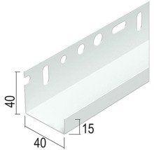 PROTEKTOR Abschlußprofil für Tiefgaragen- und Kellerdeckendämmung 40 mm Aluminium weiß 2500 mm x 40 mm x 15 mm x 0,8 mm Pack = 10 St
