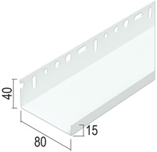 PROTEKTOR Abschlußprofil für Tiefgaragen- und Kellerdeckendämmung 80 mm Aluminium weiß 2500 mm x 40 mm x 15 mm x 0,8 mm Pack = 10 St