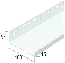 PROTEKTOR Abschlußprofil für Tiefgaragen- und Kellerdeckendämmung 100 mm Aluminium weiß 2500 mm x 40 mm x 15 mm x 0,8 mm Pack = 10 St
