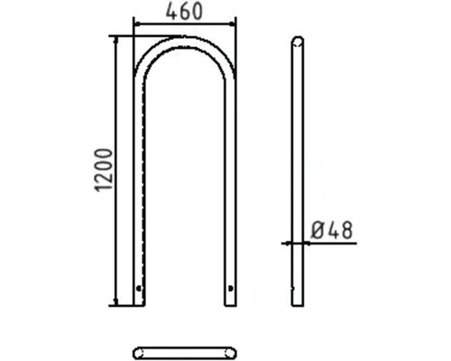 Schéma technique d''un range-vélos avec dimensions