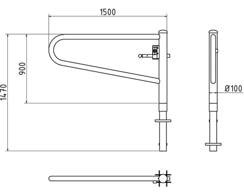 Dessin technique d''une barrière avec indication des dimensions