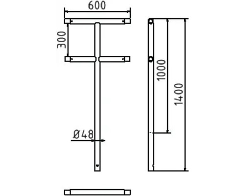 Dessin technique d''un porte-serviettes avec dimensions