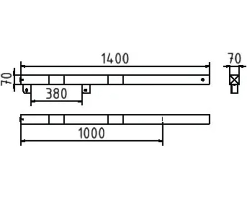 Dessin technique avec cotes pour un élément de construction