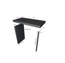 Gutta Auvent BS Plus XL RAL 7016 anthracite 250x125 cm avec 2 poteaux évacuation de l'eau à droite