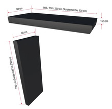 Auvent Gutta BS Plus 200 RAL 7016 anthracite 160x90 cm partie latérale droite avec boîte aux lettres, boîtier fonctionnel acier inoxydable évacuation de l'eau dans la partie latérale