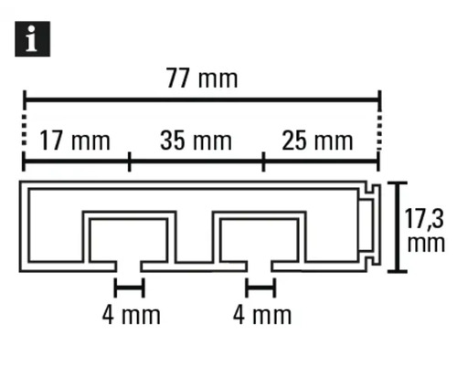 Dessin technique d''un profilé avec indications de dimension