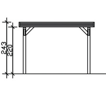 Carport individuel SKAN HOLZ Spessart avec ancre de poteau 355 x 604 cm nature