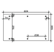 Carport individuel SKAN HOLZ Spessart avec ancre de poteau 355 x 604 cm nature